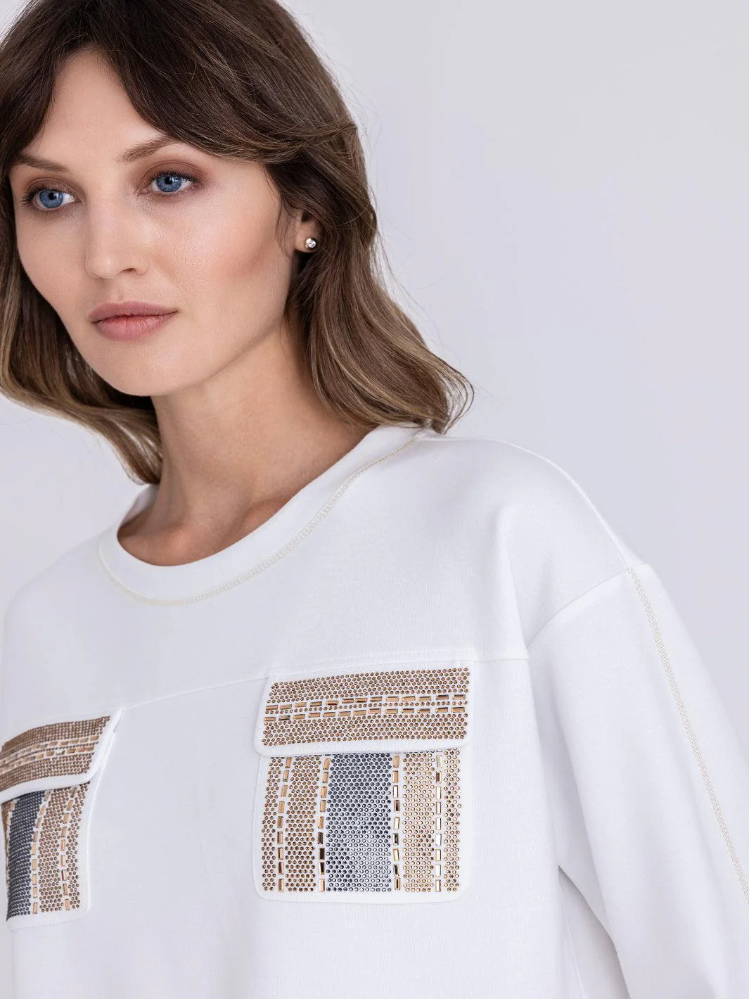 Tuzzi Relaxed Fit Sweatshirt In Ecru 413459 - Image 3