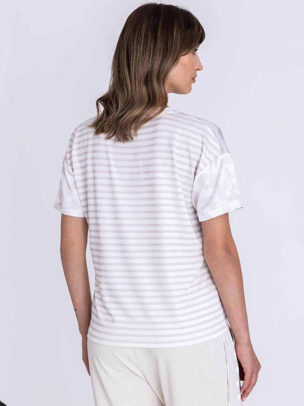 Tuzzi Round Neck Printed Top In Ecru 416456 - Image 3