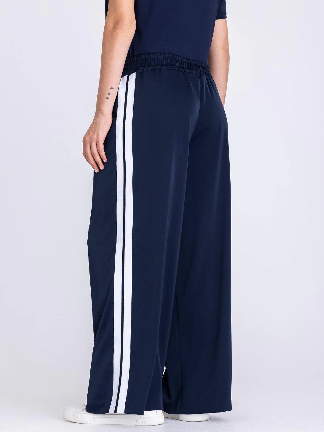 Tuzzi Sport Luxe Wide Leg Trousers In Navy 411658 - Image 4
