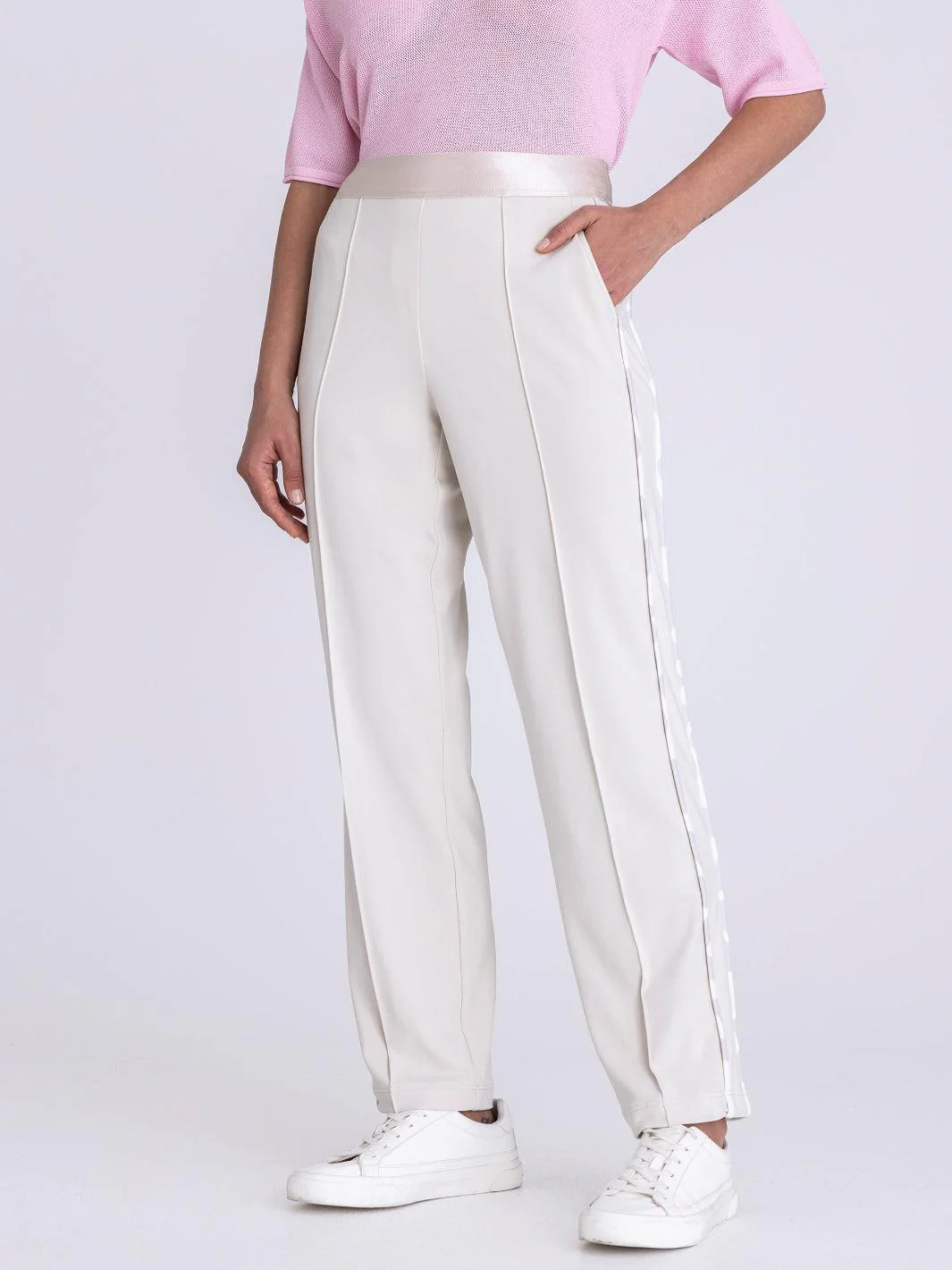 Tuzzi Straight Leg Trouser With Side Detail In Ecru 416600 - Image 2