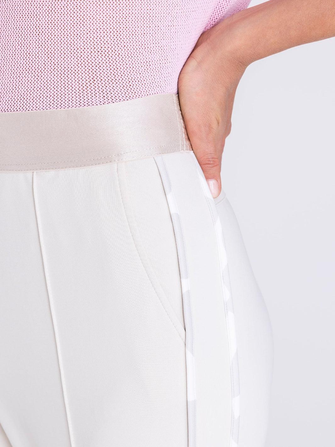 Tuzzi Straight Leg Trouser With Side Detail In Ecru 416600 - Image 3