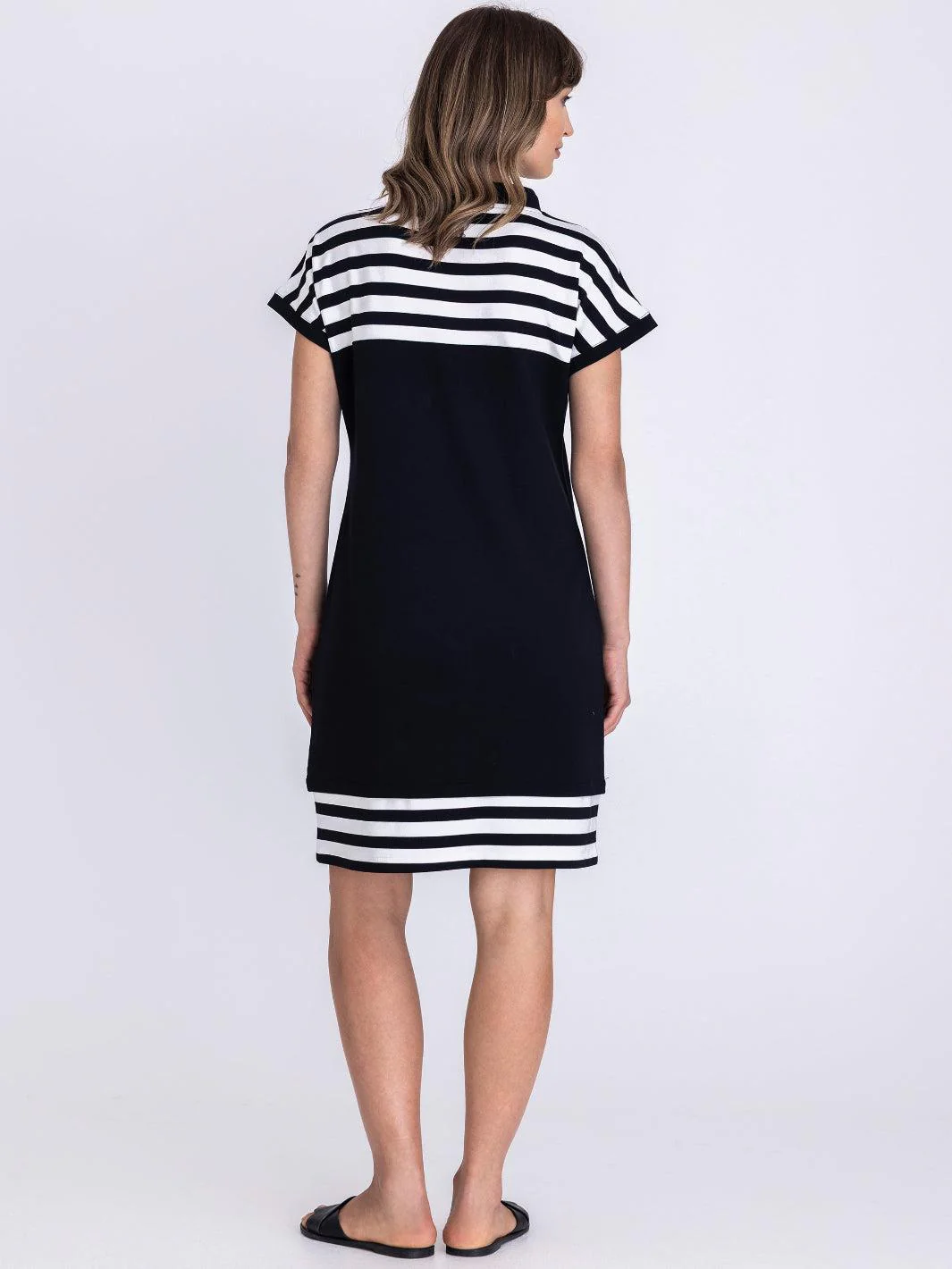 Tuzzi Stripe Detail Dress In Black/White 414553 - Image 4