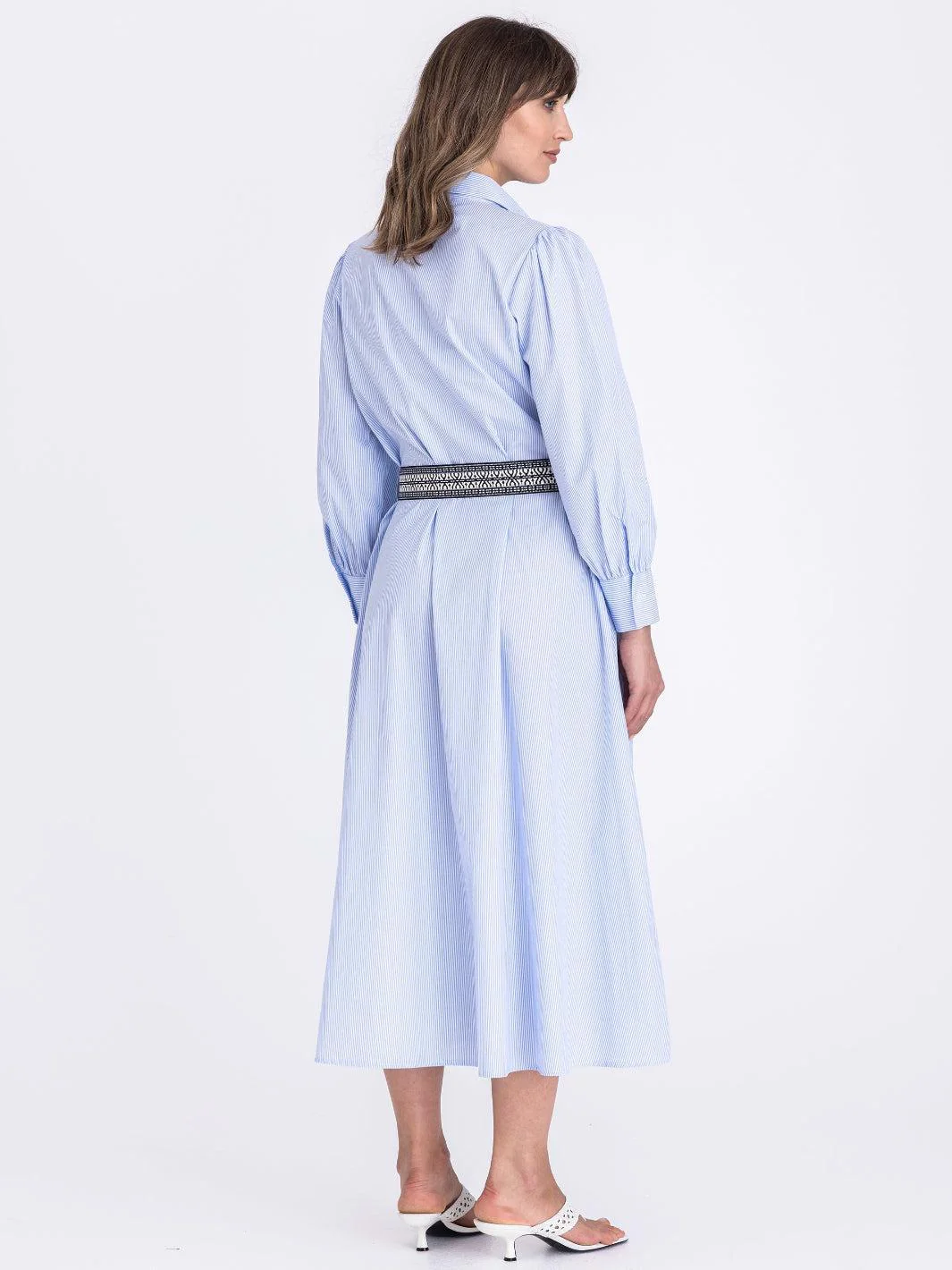 Tuzzi Stripe Midi Dress In Blue/White 412562 - Image 4