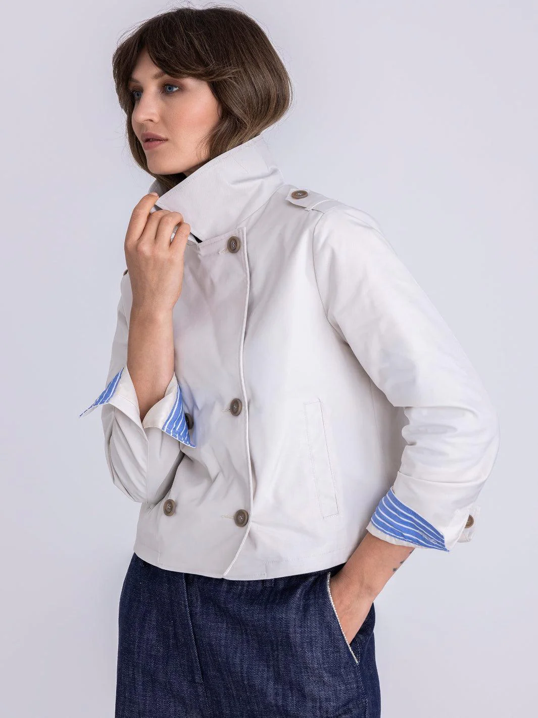 Tuzzi Trench Jacket In Neutral 412950 - Image 2