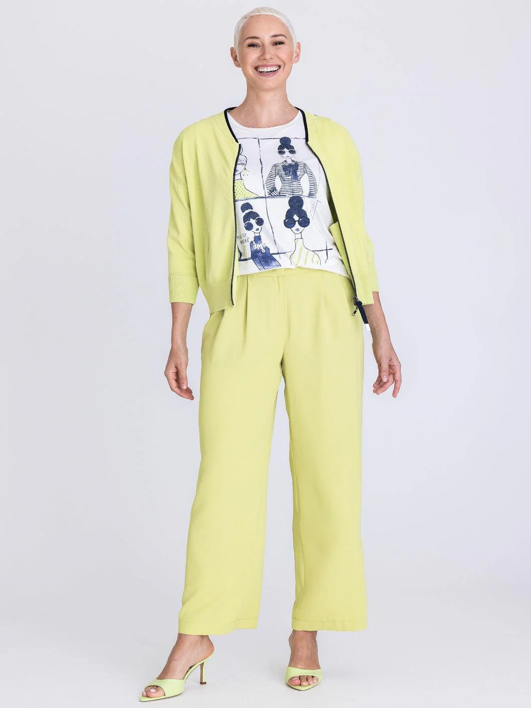 Tuzzi Zip Jacket In Lime 411053 - Image 3
